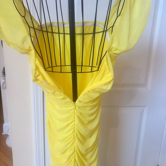 Yellow Ruched Dress - Picture 6 of 7